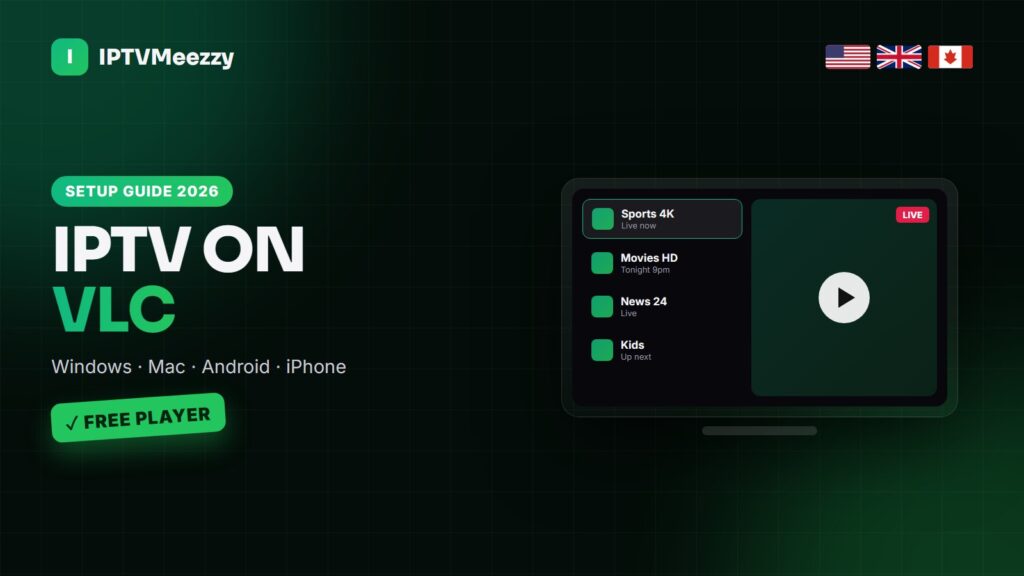 How to watch IPTV on VLC media player in 2026 on Windows, Mac, Android and iPhone with IPTVMeezzy